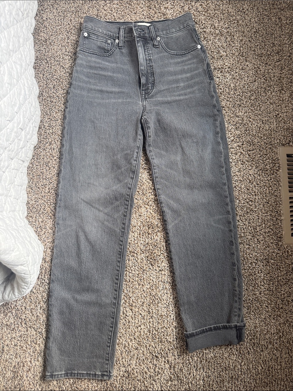 Madewell High-Rise Straight Leg Jeans - Charcoal Gray